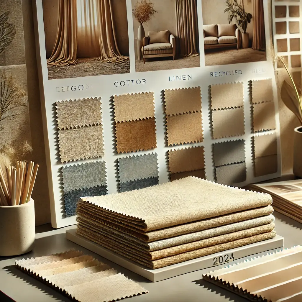 Palette de couleurs beige chaleureux et tons terre pour rideaux